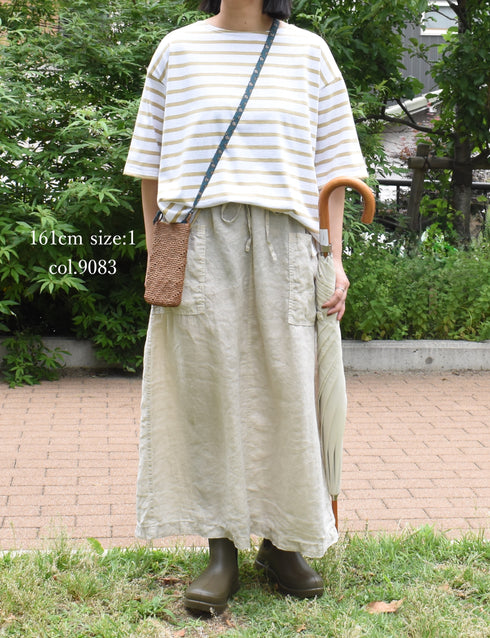 NLA2501 REGULAR STRIPE DROP SHOULDR S/SL BASQUE SHIRT