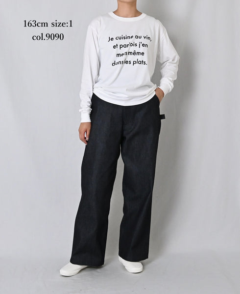 NFA2351P48 "CUISINE" COTTON JERSEY CREW NECK OVERSIZE L/SL T-SHIRT WITH CUFF