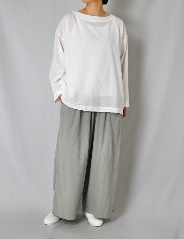 INAM2505G3D 30s GAUZE OVERDYE GATHERED EASY PANTS WITH LINING