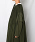 NMDS26604D ORGANIC MICRO CHECK&VOILE PLAIN PATCHWORK OVERDYE CREW-NECK BUTTON SHIRT MAXI DRESS WITH PINTUCK