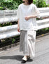 NAM1631LP LINEN PLAIN OVERDYE BOAT NECK S/SL SHIRT