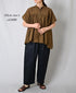 NSL26041 COTTON SILK PLAIN BANDED COLLAR FRENCH/SL SHIRT