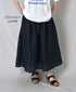 INSL26325 60s AUTO LOOM COTTON/LINEN PLAIN GATHERED SKIRT