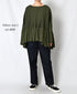 NMDS26601D ORGANIC MICRO CHECK&VOILE PLAIN PATCHWORK OVERDYE MINI PINTUCK PULLOVER