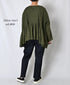 NMDS26601D ORGANIC MICRO CHECK&VOILE PLAIN PATCHWORK OVERDYE MINI PINTUCK PULLOVER