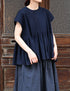INMDS26053 HANDWOVEN COTTON HAKEME CREW NECK FRENCH/SL SHIRTS WITH PINTUCK