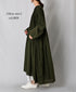 NMDS26602D ORGANIC MICRO CHECK&VOILE PLAIN PATCHWORK OVERDYE PINTUCK PULLOVER DRESS