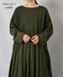 NMDS26602D ORGANIC MICRO CHECK&VOILE PLAIN PATCHWORK OVERDYE PINTUCK PULLOVER DRESS