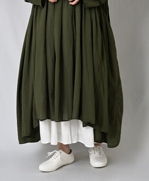 NMDS26602D ORGANIC MICRO CHECK&VOILE PLAIN PATCHWORK OVERDYE PINTUCK PULLOVER DRESS