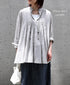 INMDS26102 80s COTTON FLOWER BLOCK PRINT BANDED COLLAR MINI PINTUCK TUNIC