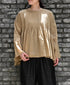 NMDS26511D 80s ORGANIC VOILE STRIPE (OVERDYE) CREW-NECK 3/4 SL SHIRT WITH MINI PINTUCK