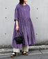 INMDS26084 80s VOILE SQUARE BLOCK PRINT CREW NECK BUTTON SHIRTS DRESS WITH MINI PINTUCK