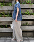 NSL26062 80s VOILE LEAF & FLOWER PRINT FRENCH/SL BACK SIDE GATHERED SMOCK