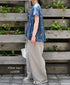 GNMDS2502FL 40s FRENCH LINEN DYED CANVAS 2TUCK WIDE EASY PANTS