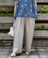 GNMDS2502FL 40s FRENCH LINEN DYED CANVAS 2TUCK WIDE EASY PANTS