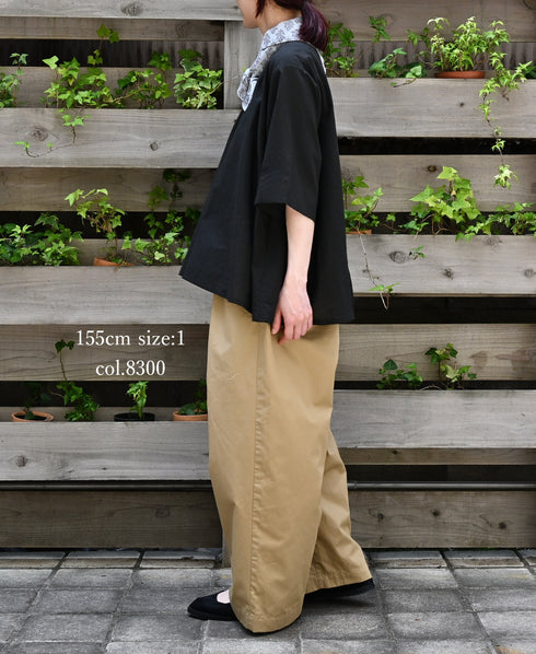 GNMDS2502CLW COTTON/LINEN DYED WEATHER 2TUCK WIDE EASY PANTS