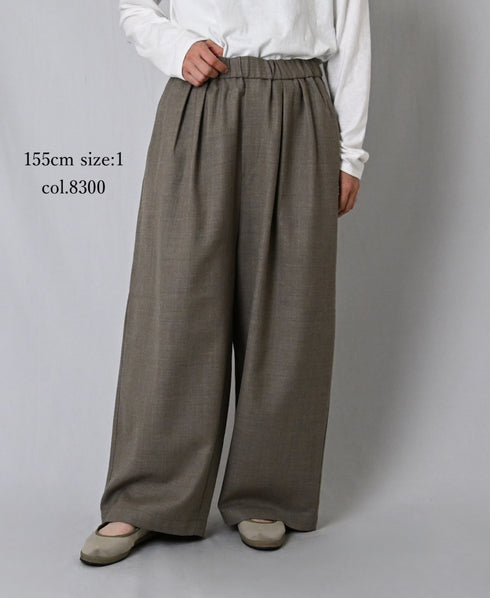 GNMDS2502WS WOOL SERGE 2TUCK WIDE EASY PANTS