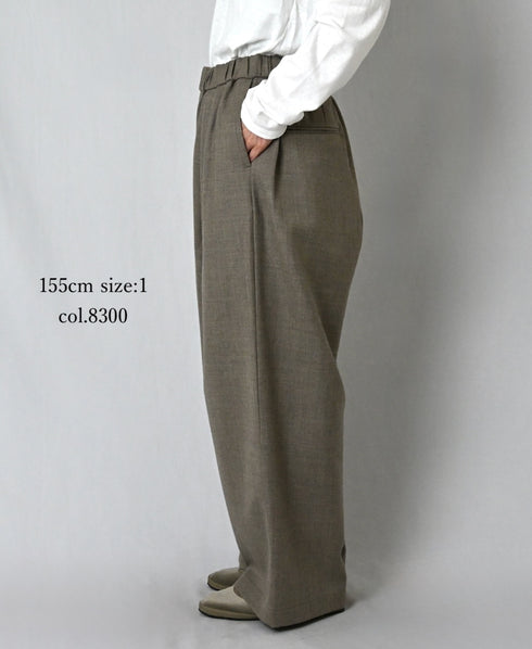 GNMDS2502WS WOOL SERGE 2TUCK WIDE EASY PANTS
