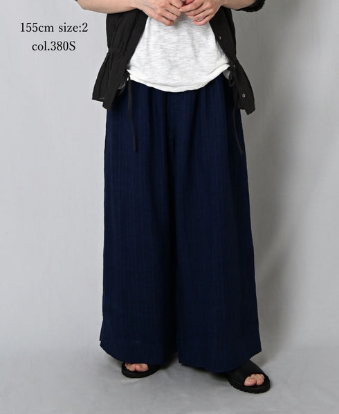 INMDS25122 YARN DYE NATURAL INDIGO EASY PANTS
