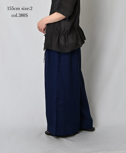 INMDS25122 YARN DYE NATURAL INDIGO EASY PANTS