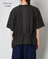 NMDS26271 80s POWER LOOM LINEN PLAIN LACE PINTUCK HALF/SLEEVE 2WAY SHIRT
