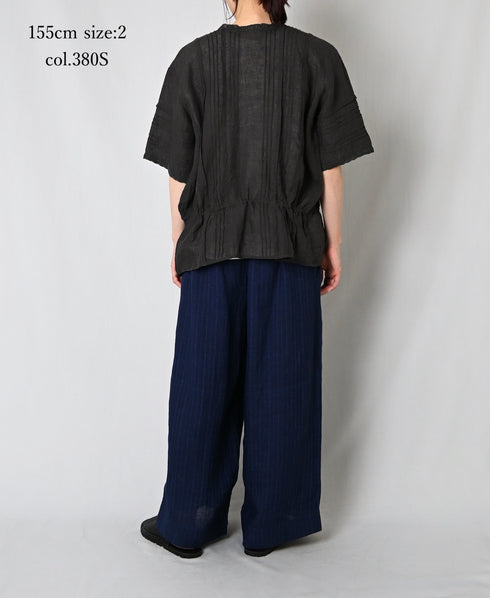 INMDS25122 YARN DYE NATURAL INDIGO EASY PANTS
