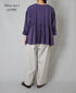 INMDS26083 80s VOILE SQUARE BLOCK PRINT CREW NECK BUTTON SHIRTS WITH MINI PINTUCK