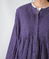 INMDS26083 80s VOILE SQUARE BLOCK PRINT CREW NECK BUTTON SHIRTS WITH MINI PINTUCK