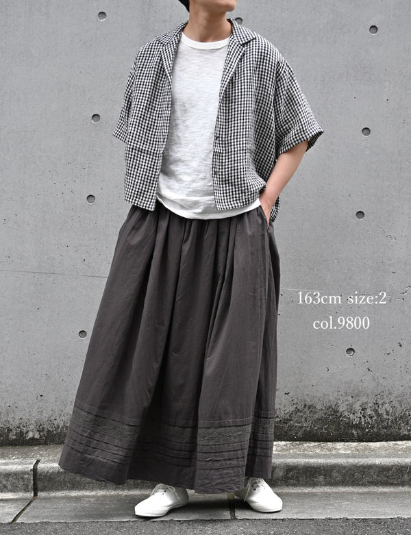 NSL26093 80s COTTON VOILE LACE GATHERED SKIRT