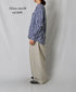 NVL2681SCW POPLIN STRIPE & CHECK WRINKLE BANDED COLLAR L/SL OVERSIZED SHIRTS