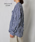 NVL2681SCW POPLIN STRIPE & CHECK WRINKLE BANDED COLLAR L/SL OVERSIZED SHIRTS