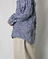 NVL2681SCW POPLIN STRIPE & CHECK WRINKLE BANDED COLLAR L/SL OVERSIZED SHIRTS