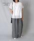 NSL26092 80s COTTON VOILE LACE LACE&STRING COLLAR GATHERED SHIRT