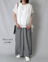 INAM2505C SEERSUCKER GINGHAM CHECK WASH GATHERED EASY PANTS WITH LINING