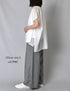 INAM2505C SEERSUCKER GINGHAM CHECK WASH GATHERED EASY PANTS WITH LINING