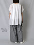 INAM2505C SEERSUCKER GINGHAM CHECK WASH GATHERED EASY PANTS WITH LINING