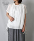 NSL26092 80s COTTON VOILE LACE LACE&STRING COLLAR GATHERED SHIRT