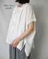 NSL26092 80s COTTON VOILE LACE LACE&STRING COLLAR GATHERED SHIRT