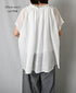 NSL26092 80s COTTON VOILE LACE LACE&STRING COLLAR GATHERED SHIRT