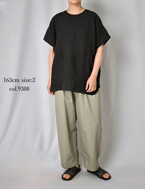 GNMDS2501CLW COTTON/LINEN DYED WEATHER 2TUCK TAPERED EASY PANTS