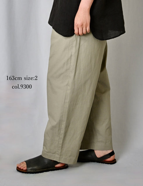 GNMDS2501CLW COTTON/LINEN DYED WEATHER 2TUCK TAPERED EASY PANTS