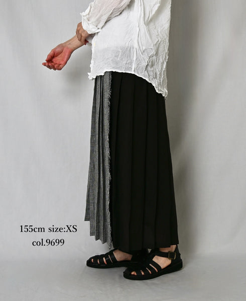 NOD2501PW ILISH LINEN LOW WAIST PLEATS WRAP SKIRT LENGTH 80cm