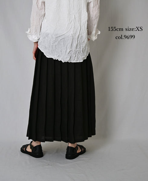 NOD2501PW ILISH LINEN LOW WAIST PLEATS WRAP SKIRT LENGTH 80cm