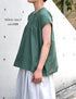 INSL26342 80s VOILE PLAIN WITH CUT WORK LACE CREW NECK FRENCH/SL SHIRTS WITH PINTUCK