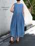 INMDS26063 HANDWOVEN COTTON STRIPE INVERTED PLEAT NO/SL PULLOVER DRESS