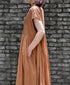 NMDS26513D 80s ORGANIC VOILE STRIPE (OVERDYE) CREW-NECK F/SL DRESS WITH PINTUCK