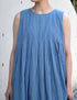 INMDS26063 HANDWOVEN COTTON STRIPE INVERTED PLEAT NO/SL PULLOVER DRESS