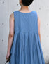 INMDS26063 HANDWOVEN COTTON STRIPE INVERTED PLEAT NO/SL PULLOVER DRESS