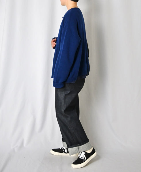 NNSL26513 7GG PLAIN STITCH NYLON/COTTON/WOOL CREW-NECK CARDIGAN