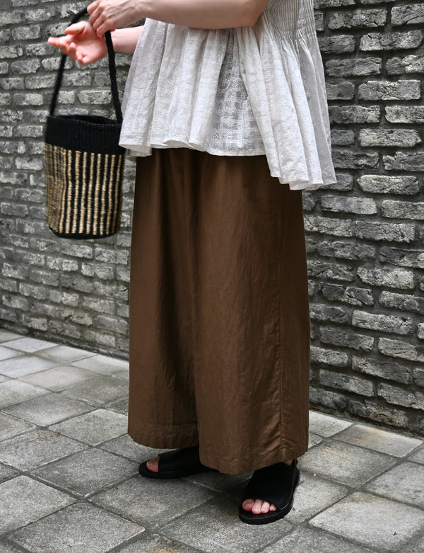 NSL26045 COTTON SILK PLAIN WIDE EASY PANTS